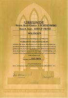 Urkunde - Verbands-Fachzeichen (1951)